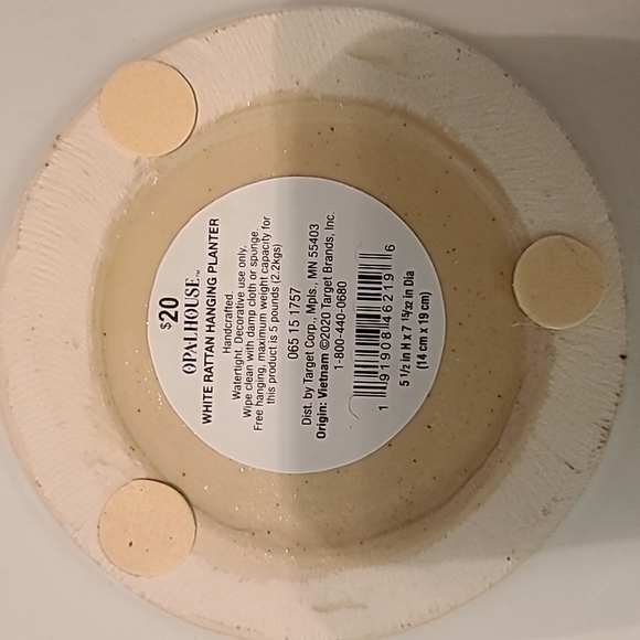 Opalhouse Accents Opalhouse White Rattan Hanging Planter Poshmark